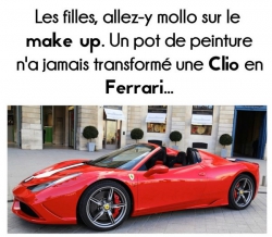 
               Meilleures images blagues  Clio vs Ferrari 
              