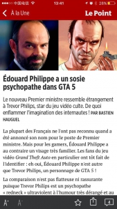 
               Meilleures images drôles  Édouard Philippe a un sosie psychopathe dans GTA 
              
