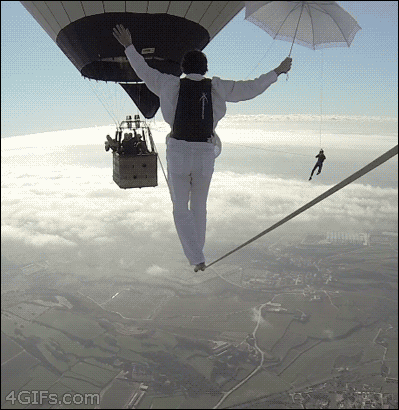 
               Meilleures image drole  Un funambule aérien 
              