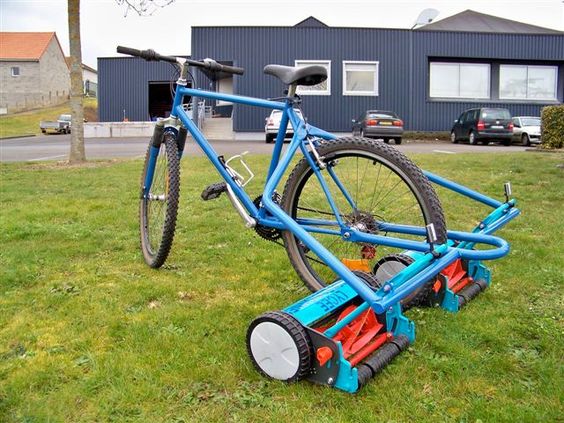  Image tordante  Vélo tondeuse: Le vélo écolo de l'avenir !!! , photo blague
              