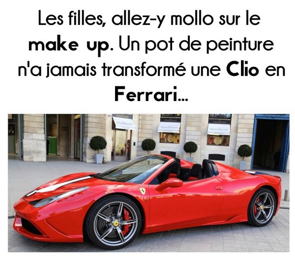  Image drôle  Clio vs Ferrari 
              