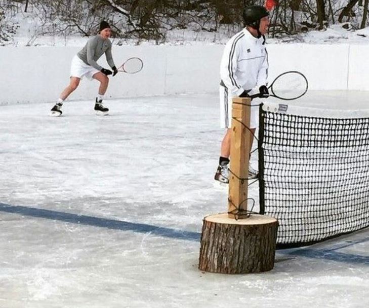  Image tordante  Tennis sur glace , photo blague
              