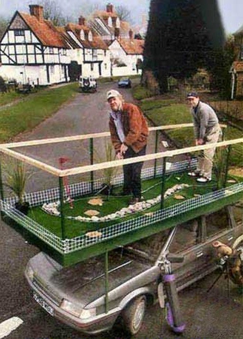 
               Meilleures images droles  Mini golf de route 
              