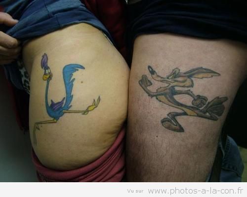  Image plaisante  tatouage de couple, symbole de l'amour , photo blague
              