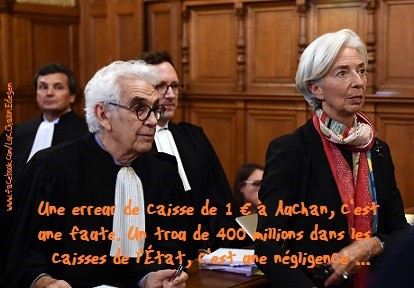 
               Meilleure photo blague  procès Lagarde ... 
              