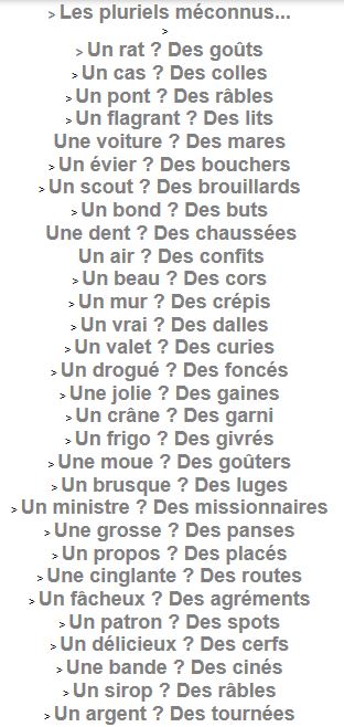 
               Meilleures image drole  Pluriels méconnus 
              