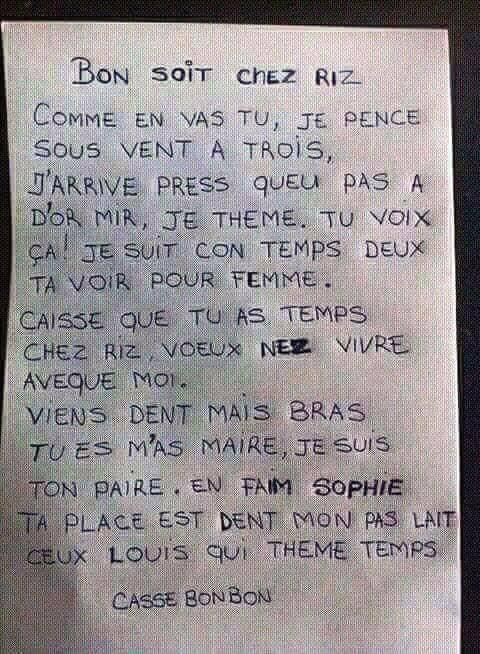 
               Meilleures images droles  Un courrier très romantique 
              