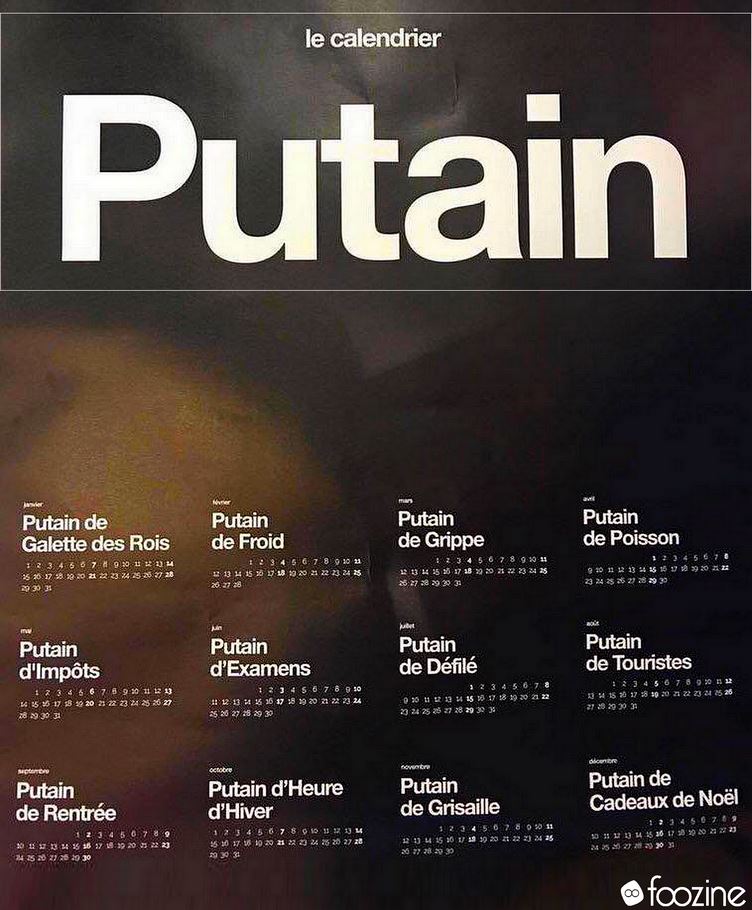 
               Meilleures images drôles  Calendrier Putain 
              