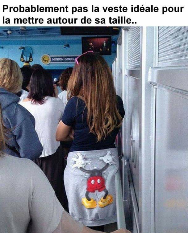  Image marrante  MICKEY ne sait plus où il a la tête , photo blague
              