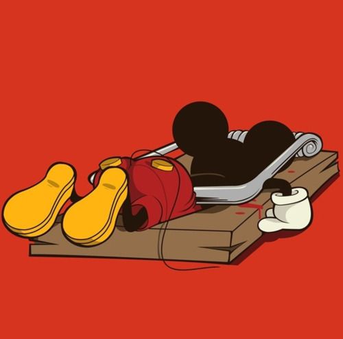 Image curieuse Mickey piégé comme un rat !