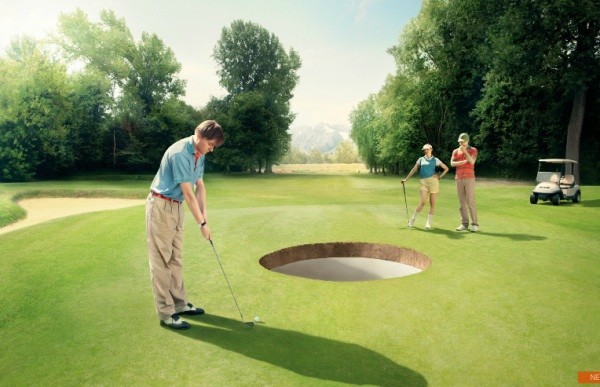 
               Meilleures image drole  Un trou, deux balles....tu peux putter 
              