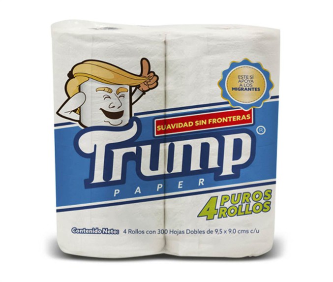  Image hilarante  Papier toilette Trump commercialisé au Mexique 
              