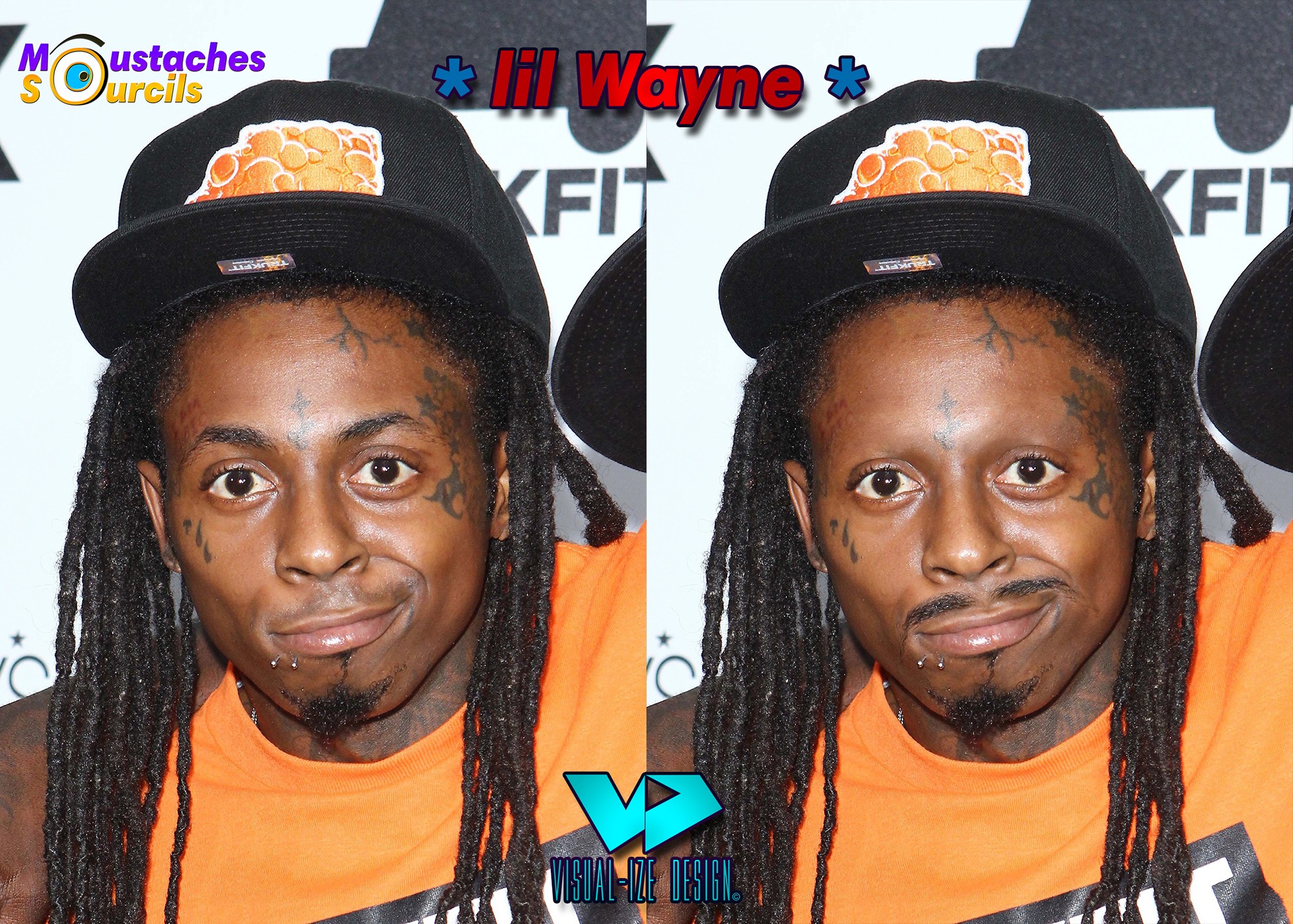  Image amusante  Moustaches Sourcils Lil Wayne , photo blague
              