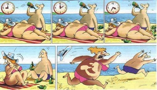
               Image drole  Bronzage . . . , photo blague
              