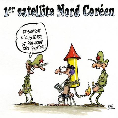  Image hilarante  1er satellite Nord Coréen , photo blague
              