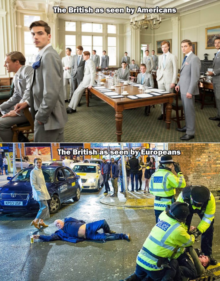 
               Meilleures image drole  En haut: les anglais vu par les américains. En ba
              