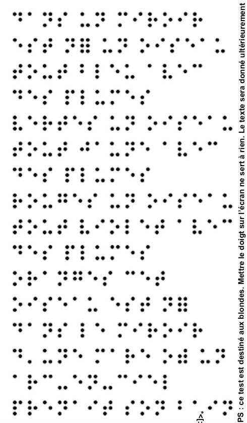 
               Meilleures images drôles  Le message ci-dessous est écrit en braille, pour 
              