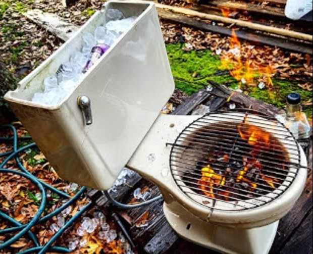  Image cocasse  Barbecue-Glacière de luxe , photo blague
              