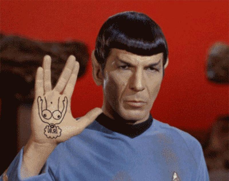 
               Meilleure photo blague  Mr Spock RIP 
              